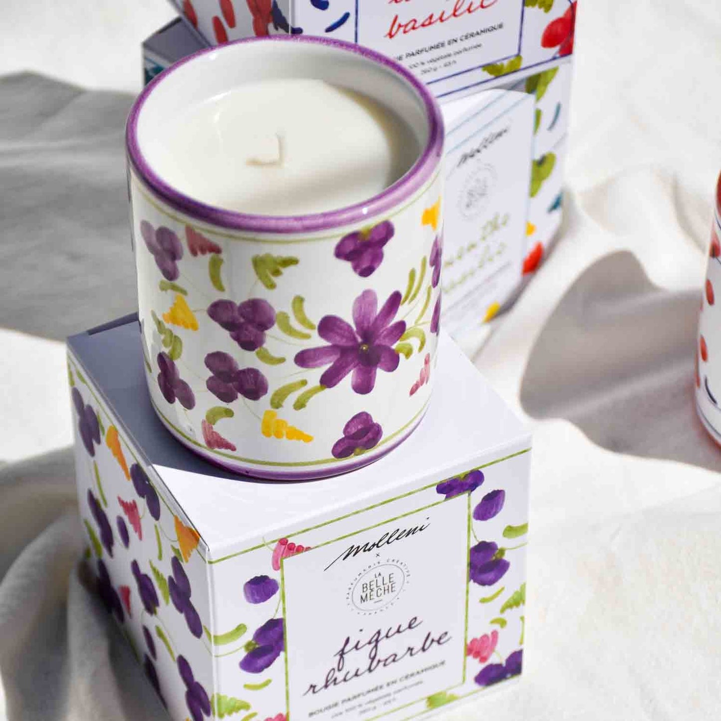 Bougie parfumée Figue Rhubarbe - La Belle Mèche x Molleni